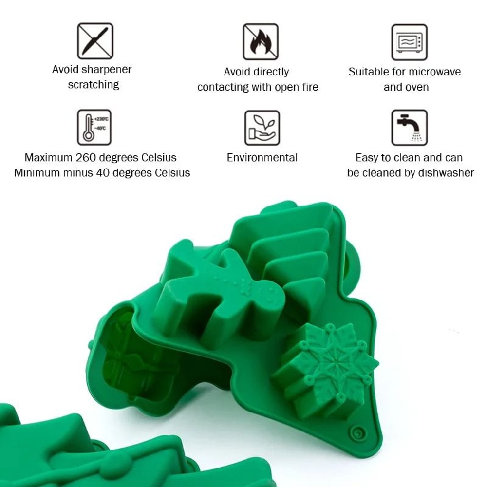 Festive 6Cavity Silicone Christmas Baking Mold DIY Chocolate Cake Decoration Tools 4