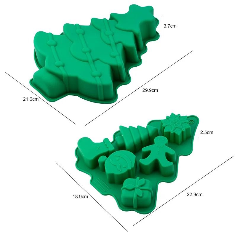 Festive 6Cavity Silicone Christmas Baking Mold DIY Chocolate Cake Decoration Tools 5