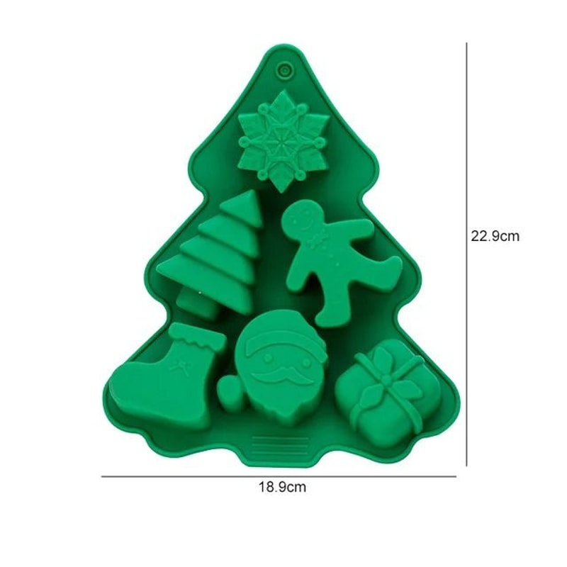 Festive 6Cavity Silicone Christmas Baking Mold DIY Chocolate Cake Decoration Tools 6