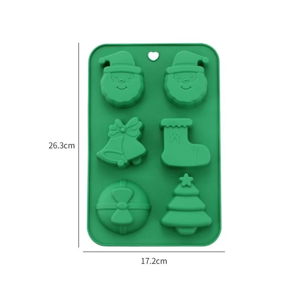 Festive 6Cavity Silicone Christmas Baking Mold DIY Chocolate Cake Decoration Tools 9