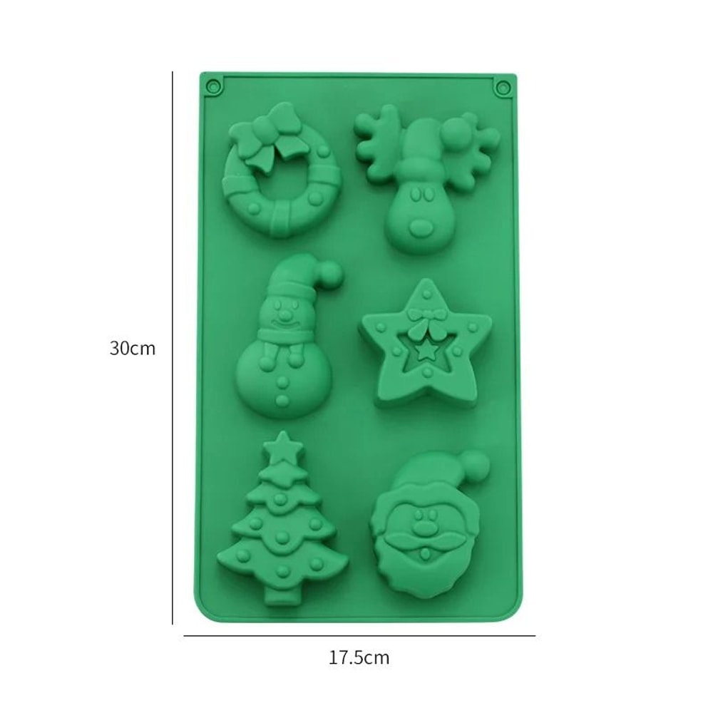 Festive 6Cavity Silicone Christmas Baking Mold DIY Chocolate Cake Decoration Tools 10