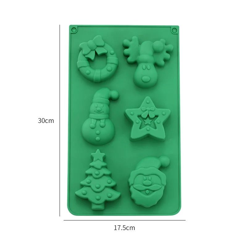 Festive 6Cavity Silicone Christmas Baking Mold DIY Chocolate Cake Decoration Tools 10