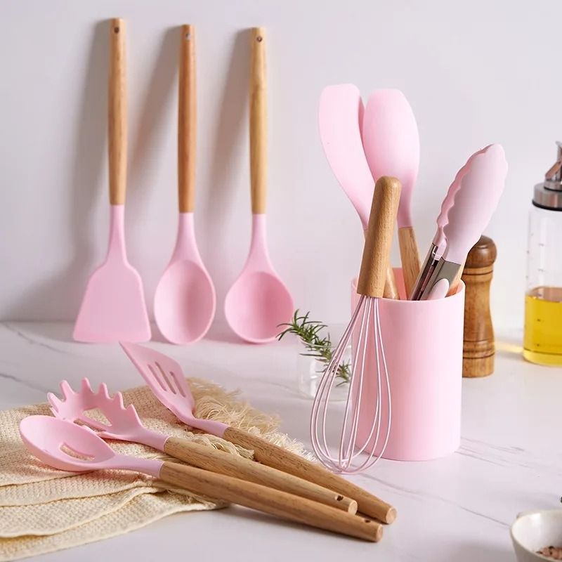 JUSTINLAU 12Piece Premium Silicone Kitchen Utensils Set NonStick HeatResistant Baking Tools 1