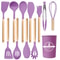 JUSTINLAU 12Piece Premium Silicone Kitchen Utensils Set NonStick HeatResistant Baking Tools 14