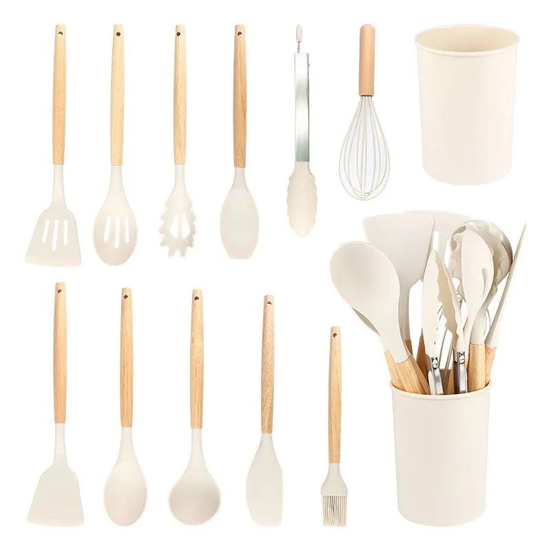 JUSTINLAU 12Piece Premium Silicone Kitchen Utensils Set NonStick HeatResistant Baking Tools 6