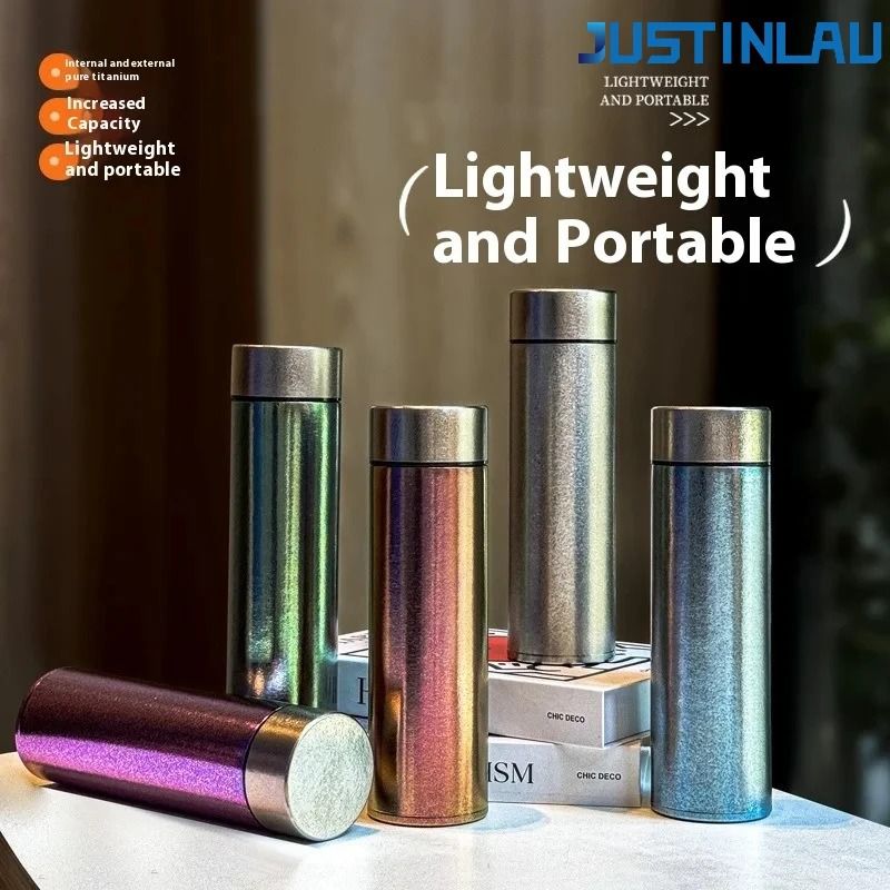 JUSTINLAU Pure Titanium Insulated Cup Lightweight Thermal Bottle For Business Travel 0