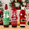 Festive Christmas Wine Bottle Covers Cartoon Santa Snowman Knitted Bags For Holiday Decor 0