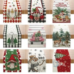 christmas table runner – creative printed linen dinner table mat & festive xmas decor