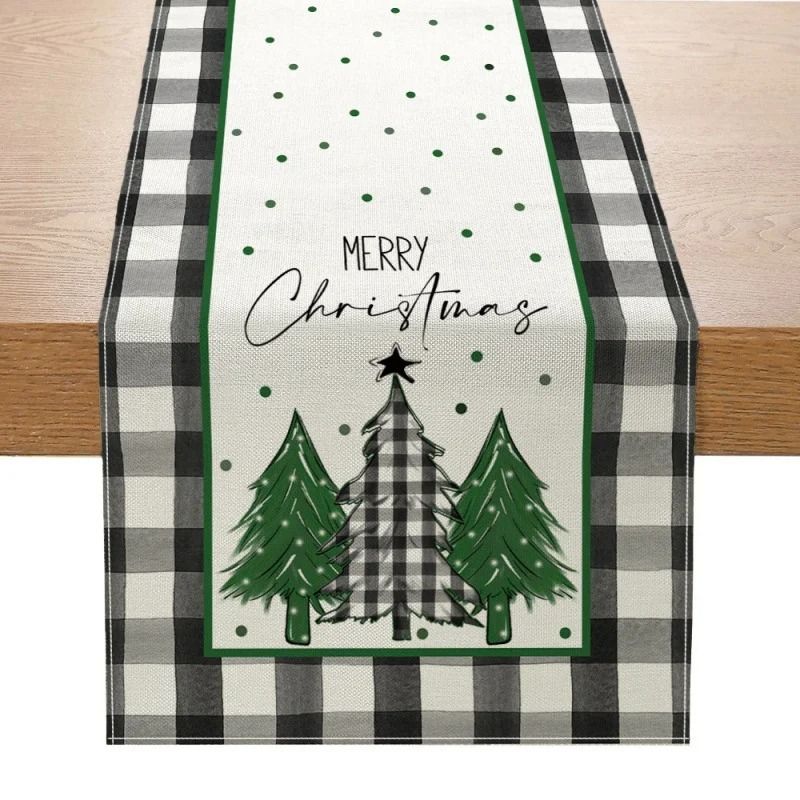 Christmas Table Runner Creative Printed Linen Dinner Table Mat Festive Xmas Decor 9