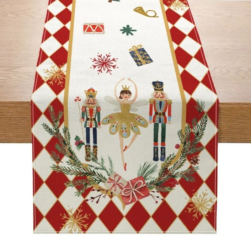 Christmas Table Runner Creative Printed Linen Dinner Table Mat Festive Xmas Decor 11