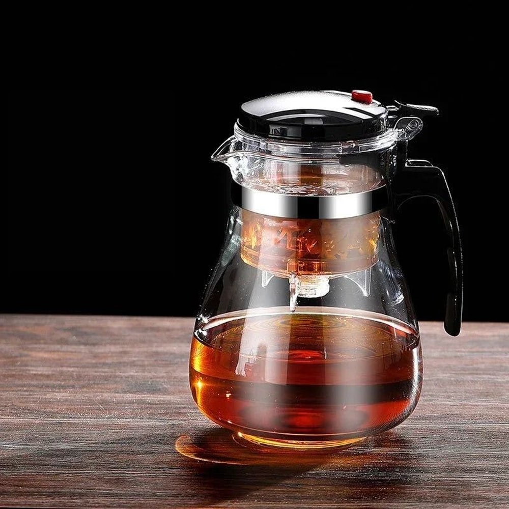 Large Capacity Glass Teapot With OneClick Filtration Chinese Kung Fu Flower Tea Maker 10