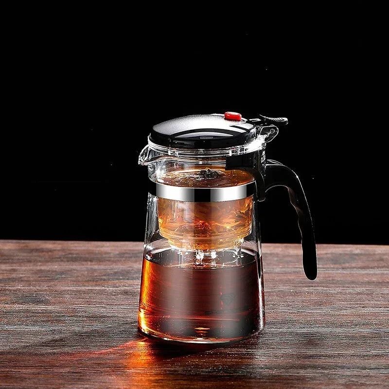 Large Capacity Glass Teapot With OneClick Filtration Chinese Kung Fu Flower Tea Maker 6