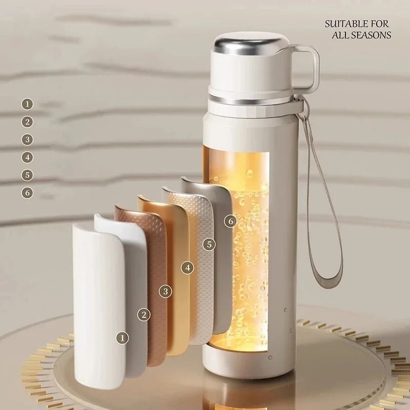 COOKER KING Floral Thermos Bottle Stainless Steel Insulated Tea Maker With Strainer 3