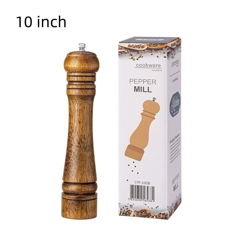 Premium Rubber Wood Pepper Grinder Manual Spice Cumin Mill With Ceramic Core 8