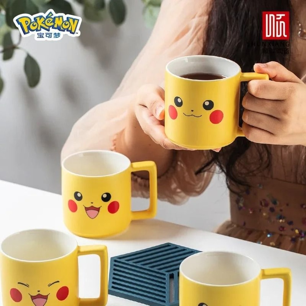 SHUNXIANG Pokemon Pikachu Ceramic Mug Kawaii Anime Breakfast Milk Coffee Cup 0