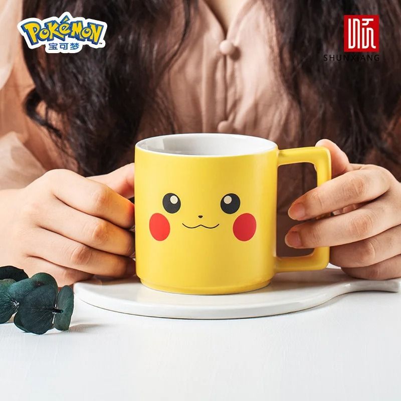 SHUNXIANG Pokemon Pikachu Ceramic Mug Kawaii Anime Breakfast Milk Coffee Cup 3