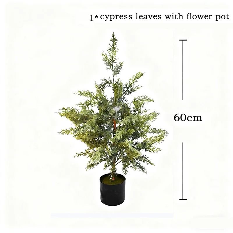 JUSTINLAU 2FT Artificial Norfolk Pine Cypress Tree Potted Tabletop Faux Holiday Decor 9