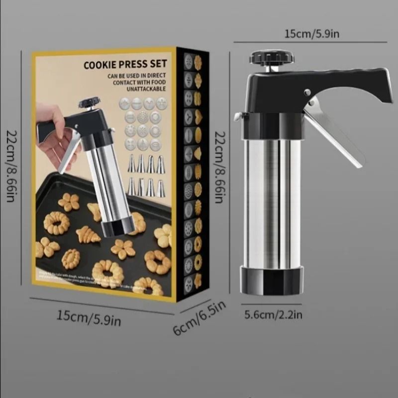 Stainless Steel Cookie Maker Press Machine Professional Cake Cream Decorating Gun Kit 5