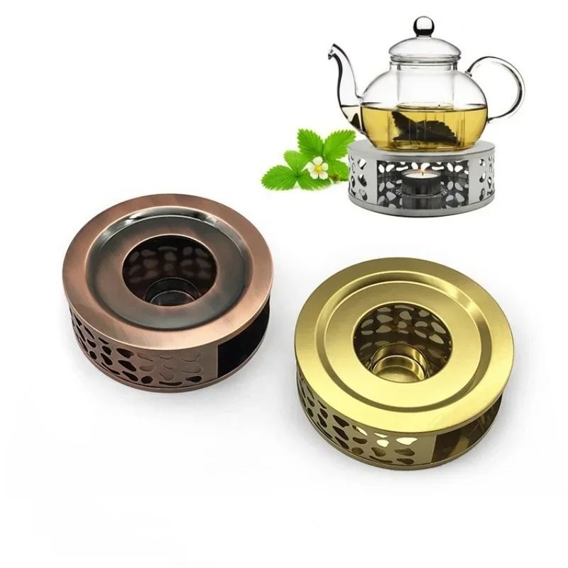 Stainless Steel Hollow Teapot Heating Base Elegant CandlePowered Warmer For Ceramic Coffee Pots 0