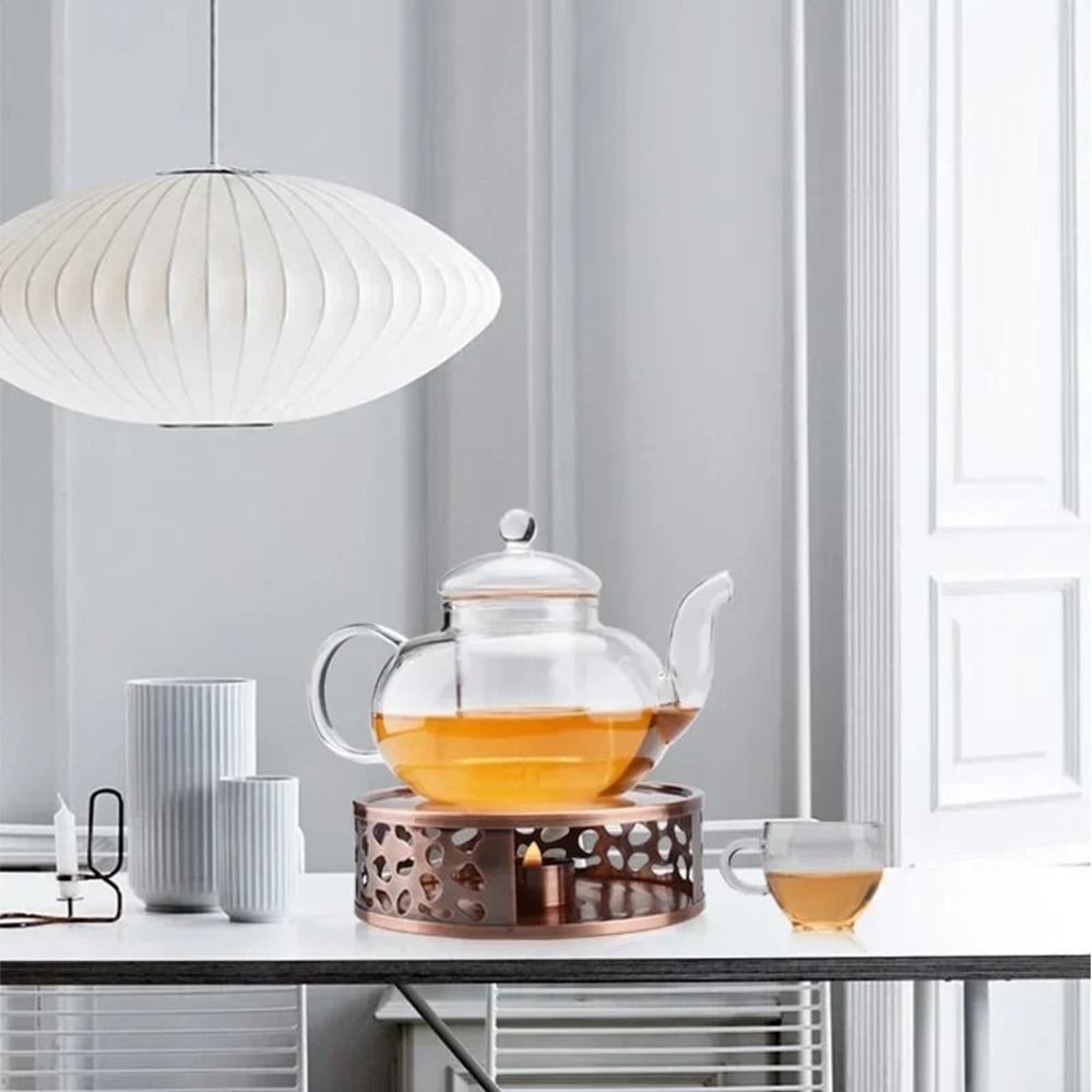 Stainless Steel Hollow Teapot Heating Base Elegant CandlePowered Warmer For Ceramic Coffee Pots 3