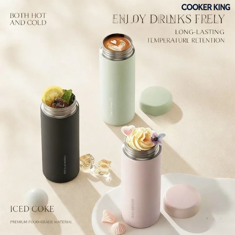 COOKER KING 360ml Vacuum Flask Stainless Steel Thermal Coffee Mug Portable Bicycle Water Bottle 3