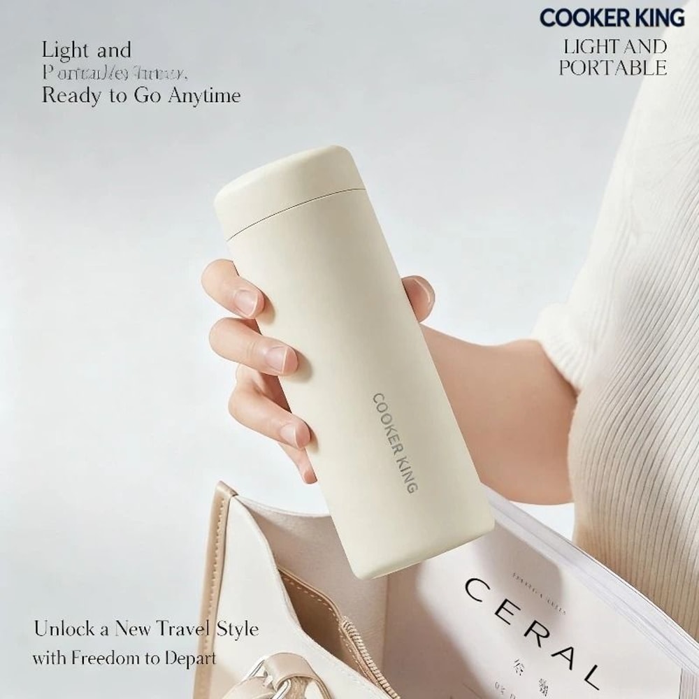 COOKER KING 360ml Vacuum Flask Stainless Steel Thermal Coffee Mug Portable Bicycle Water Bottle 5