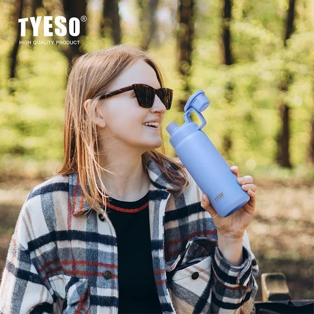 TYESO Large Capacity Sports Thermos Matte Stainless Steel Outdoor Water Kettle 2