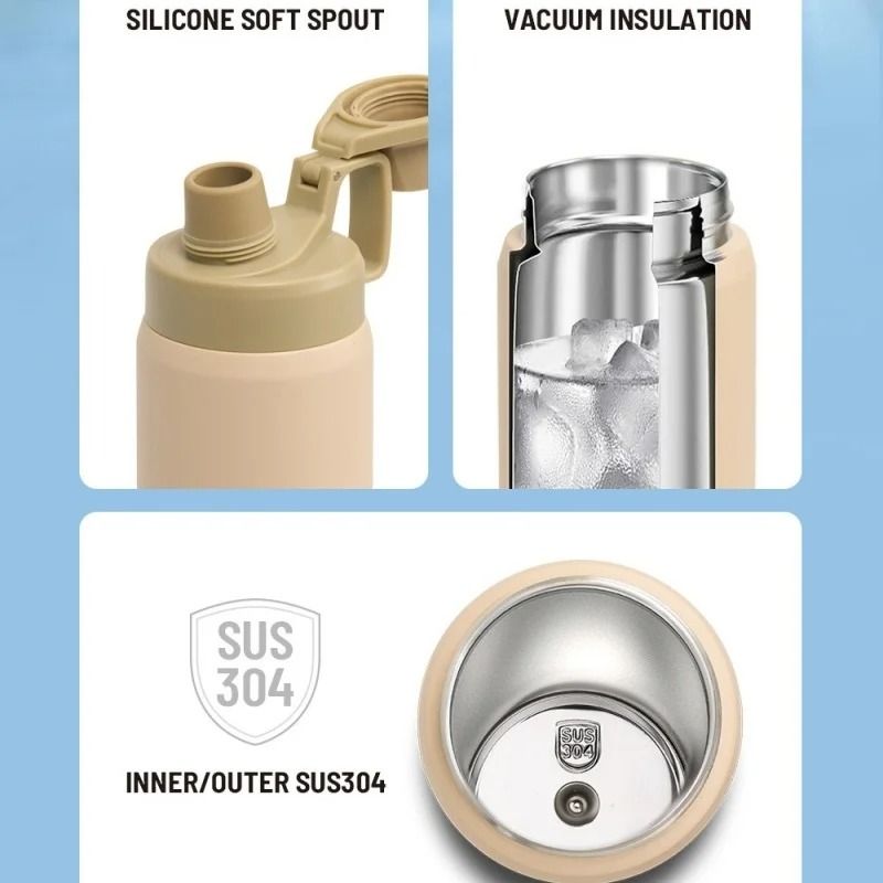 TYESO Large Capacity Sports Thermos Matte Stainless Steel Outdoor Water Kettle 5