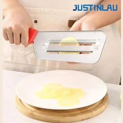 justinlau stainless steel cabbage slicer – multifunction dual-blade vegetable knife