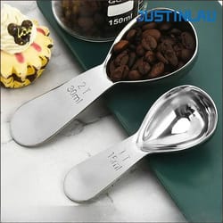 justinlau stainless steel coffee measuring spoon – precision powder & bean scoop with scale