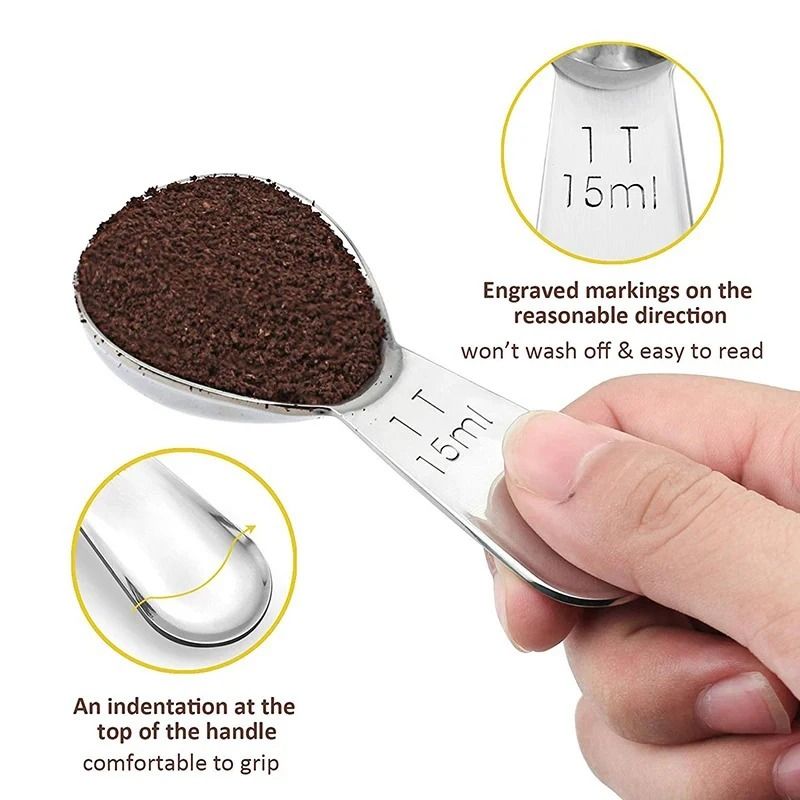 JUSTINLAU Stainless Steel Coffee Measuring Spoon Precision Powder Bean Scoop With Scale 2