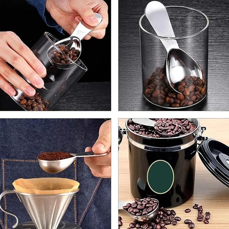 JUSTINLAU Stainless Steel Coffee Measuring Spoon Precision Powder Bean Scoop With Scale 3