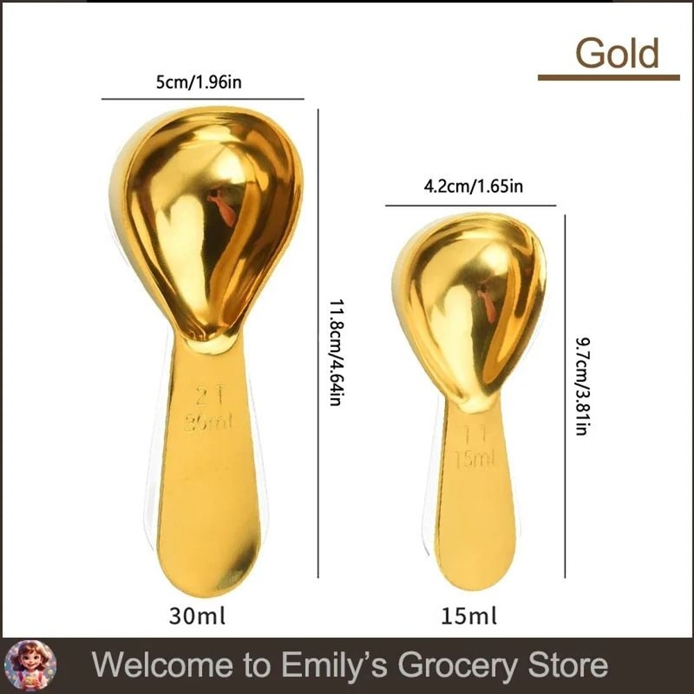 JUSTINLAU Stainless Steel Coffee Measuring Spoon Precision Powder Bean Scoop With Scale 6