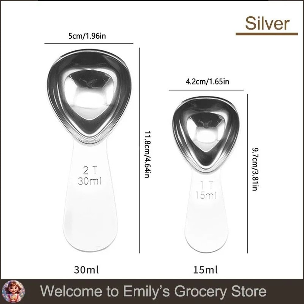 JUSTINLAU Stainless Steel Coffee Measuring Spoon Precision Powder Bean Scoop With Scale 7