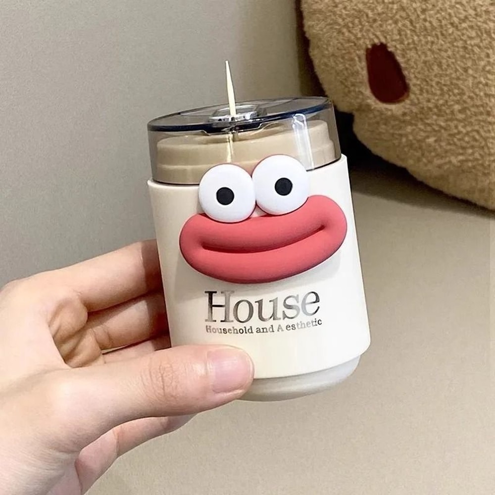 Automatic PressType Toothpick Holder Creative Cartoon Desktop Storage Container 4