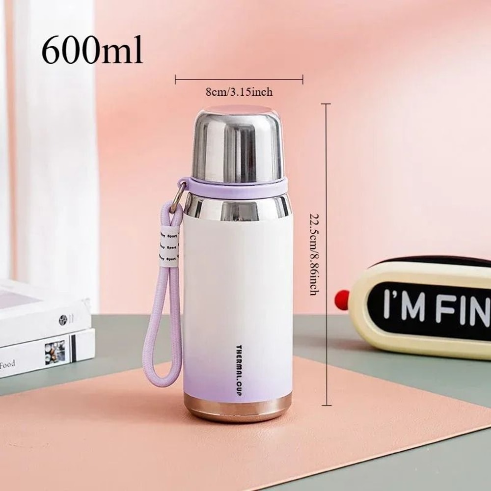 Premium 316 Stainless Steel Vacuum Insulated Bottle Gradient Color Portable Thermo Cup 9