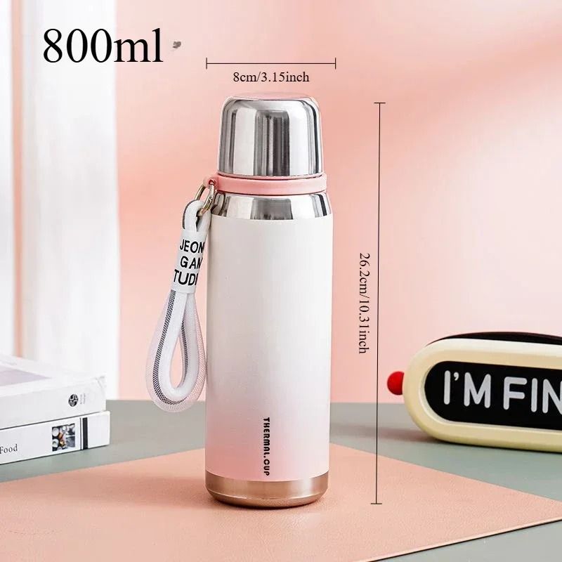 Premium 316 Stainless Steel Vacuum Insulated Bottle Gradient Color Portable Thermo Cup 11
