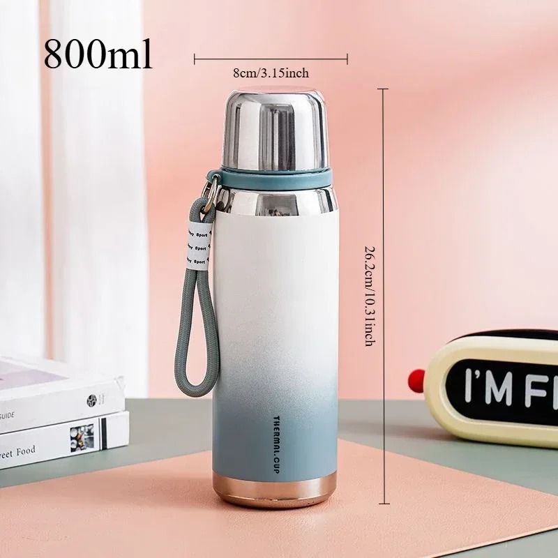 Premium 316 Stainless Steel Vacuum Insulated Bottle Gradient Color Portable Thermo Cup 12