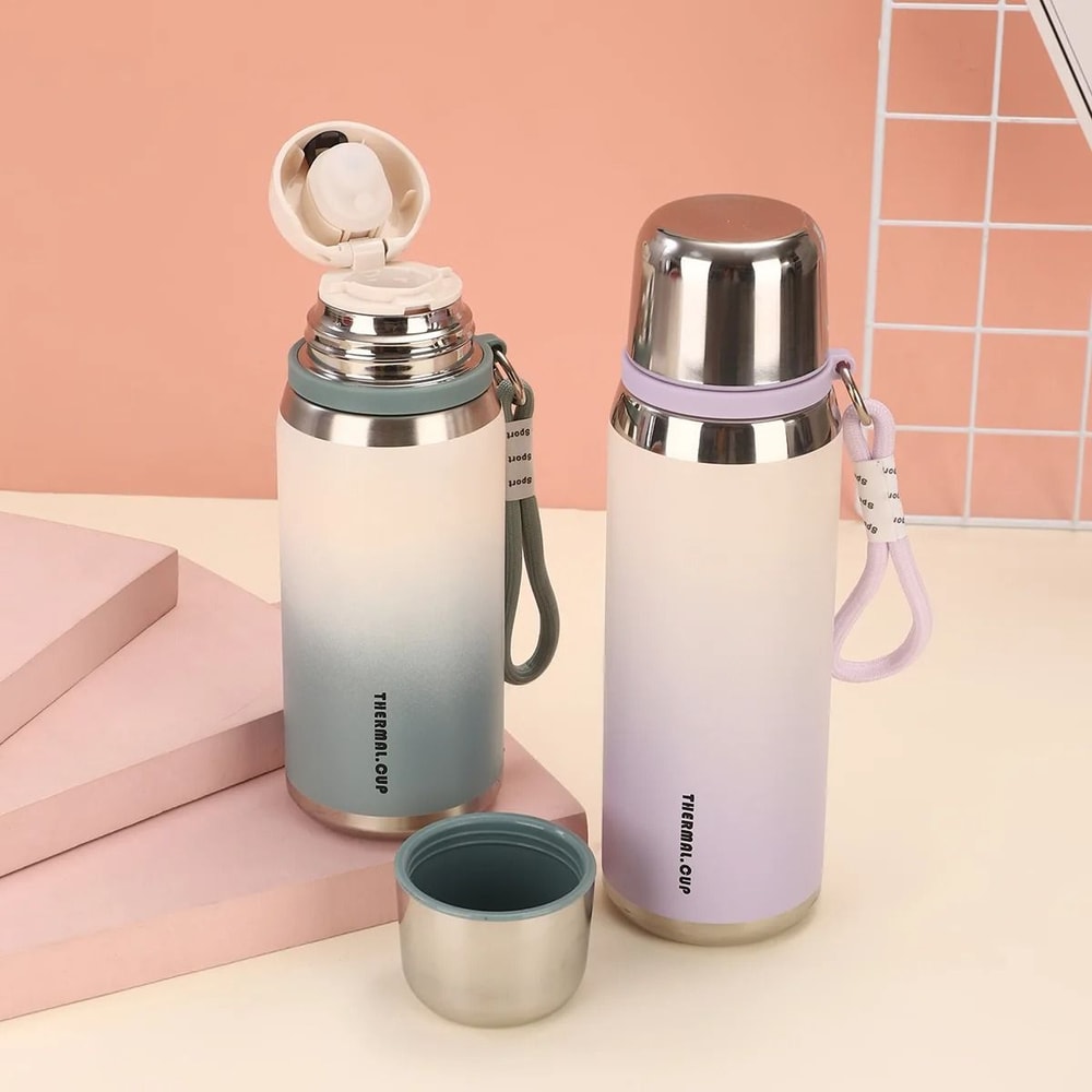 Premium 316 Stainless Steel Vacuum Insulated Bottle Gradient Color Portable Thermo Cup 1