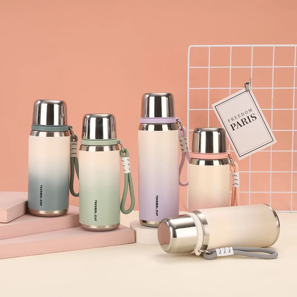 Premium 316 Stainless Steel Vacuum Insulated Bottle Gradient Color Portable Thermo Cup 2