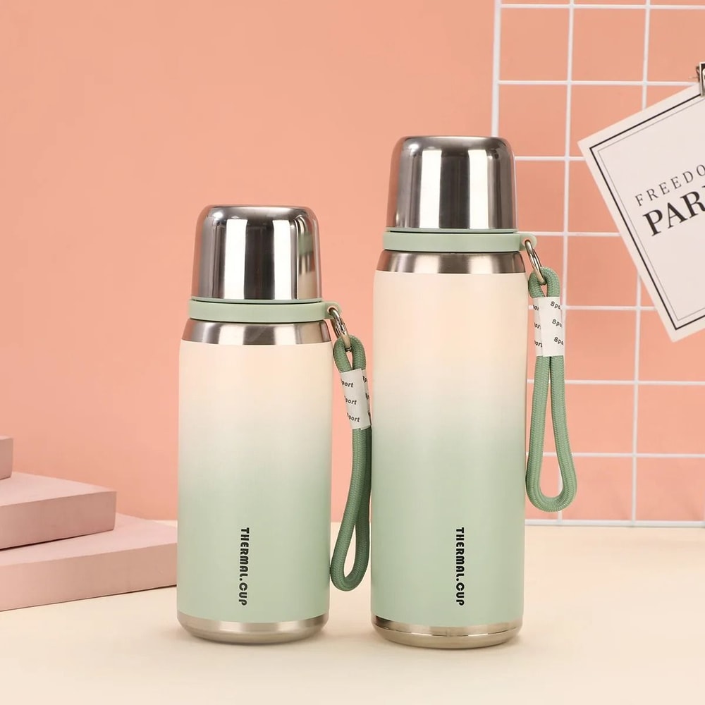 Premium 316 Stainless Steel Vacuum Insulated Bottle Gradient Color Portable Thermo Cup 3