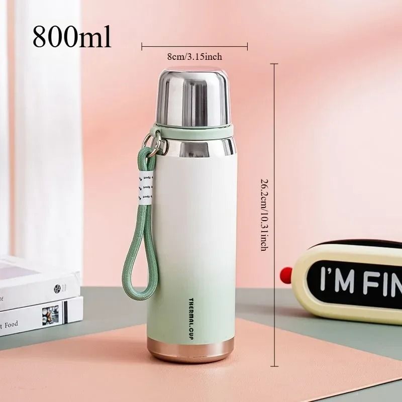 Premium 316 Stainless Steel Vacuum Insulated Bottle Gradient Color Portable Thermo Cup 4