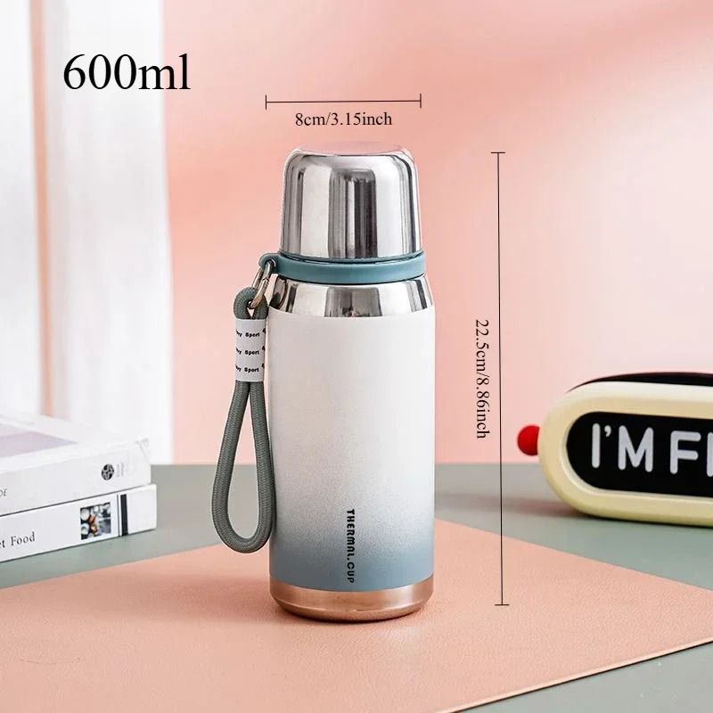 Premium 316 Stainless Steel Vacuum Insulated Bottle Gradient Color Portable Thermo Cup 5