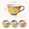 JUSTINLAU Relief Flower Ceramic Mug HandDrawn Art Breakfast Milk Oat Cup 5