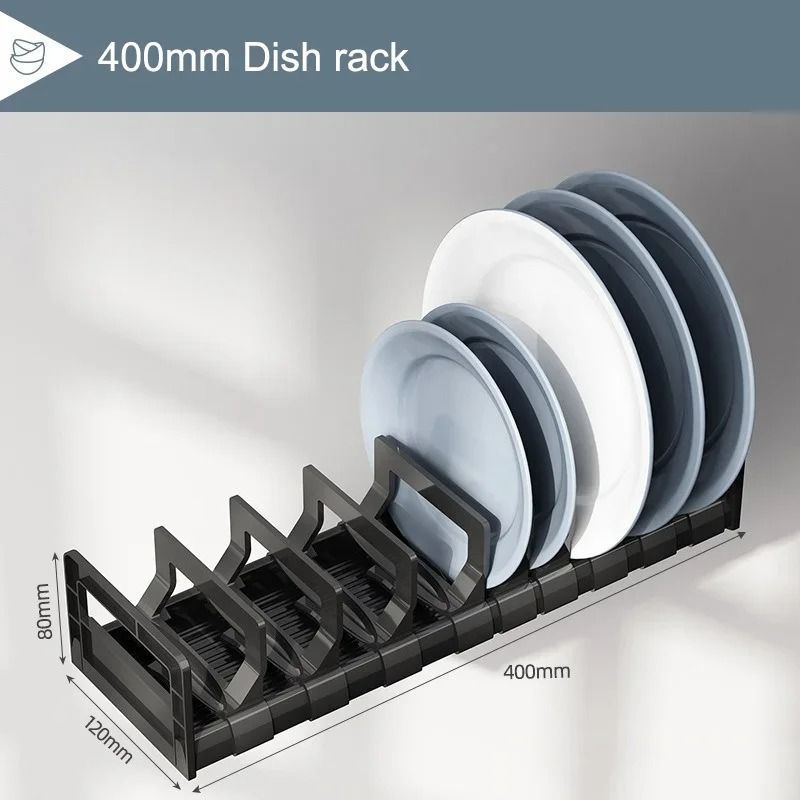 Adjustable Under Cabinet Bowl Dish Rack Versatile Kitchen Storage Drawer Partition 7