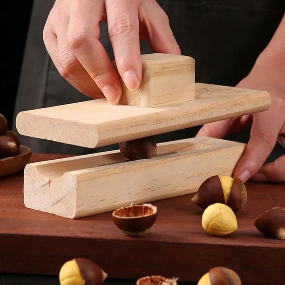 JUSTINLAU Wooden Chestnut Nut Opener Heavy Duty Manual Walnut Plier Tool 1