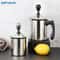 JUSTINLAU Stainless Steel Milk Frothing Pitcher Manual Foam Maker With Double Filter Screen 0
