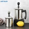 JUSTINLAU Stainless Steel Milk Frothing Pitcher Manual Foam Maker With Double Filter Screen 0
