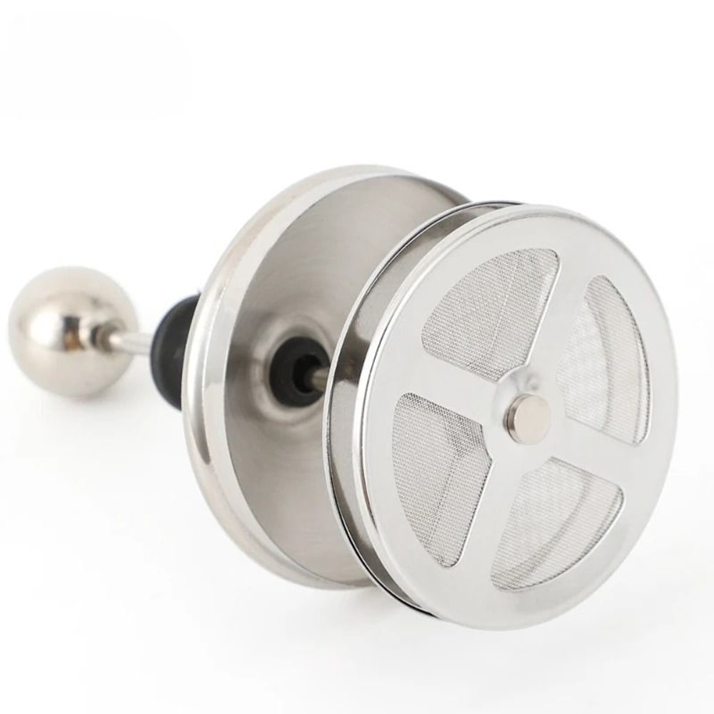 JUSTINLAU Stainless Steel Milk Frothing Pitcher Manual Foam Maker With Double Filter Screen 4