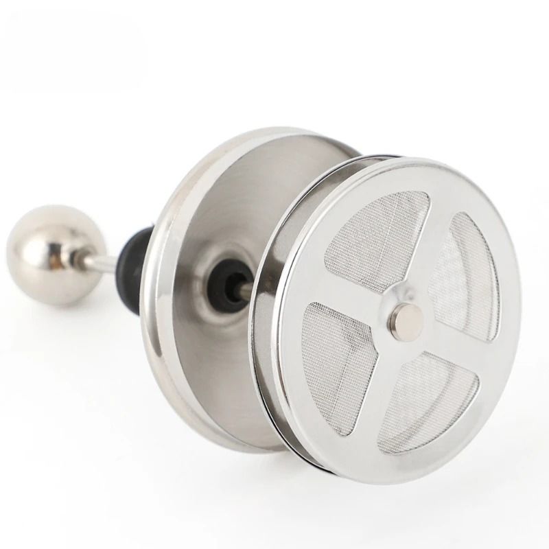 JUSTINLAU Stainless Steel Milk Frothing Pitcher Manual Foam Maker With Double Filter Screen 4